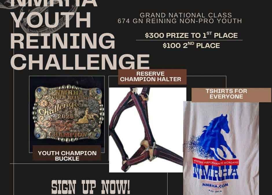 Get ready for the NMRHA YOUTH REINING CHALLENGE!
